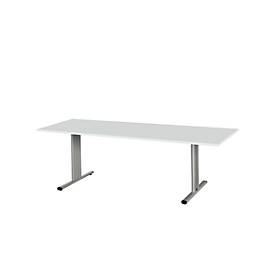 Schäfer Shop Select Schäfer Shop  Select Planova vergadertafel, rechthoekig, 2000 x 800 mm, lichtgrijs, accentlijsten blank alu