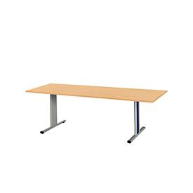 Schäfer Shop Select Schäfer Shop  Select Planova vergadertafel, rechthoekig, 2000 x 800 mm, beukendecor, accentlijsten gentiaanblauw