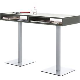 Sta-vergadertafel BOX, met opbergvakken, Hoogte 1050 mm, grafiet