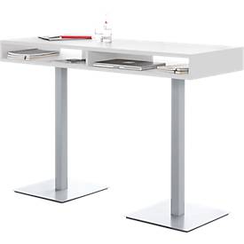 Sta-vergadertafel BOX, met opbergvakken, Hoogte 1050 mm, wit
