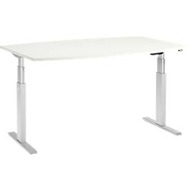 Schäfer Shop Select Schäfer Shop  Select Vergadertafel ERGO-T, T-poot, bootvorm, tweetraps elektr. in hoogte verstelbaar, B 2000 x H 645-1305 mm, wit