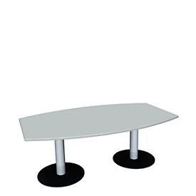 Vergadertafel, B 2000 mm, lichtgrijs