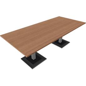 Vergadertafel QUANDOS BOX, rechthoekig B 2200 x D 1000 x H 720-820 mm, kersen-Romana