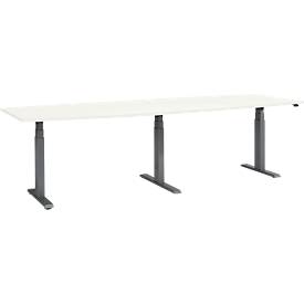 Schäfer Shop Select vergadertafel ERGO-T 2.0 Big, tot 8 personen, elektrisch in hoogte verstelbaar, ton, T-voet, B 2800 mm, wit/antraciet