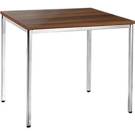 Vergadertafel, 800 x 800 mm, notenhoutpatroon