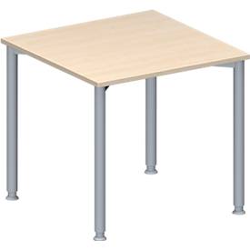 Schäfer Shop Genius Schäfer Shop  Genius Vergadertafel MODENA FLEX, in hoogte verstelbaar, vierkante vorm, 4-poot ronde buis, B 800 x D 800 mm, esdoornpatroon