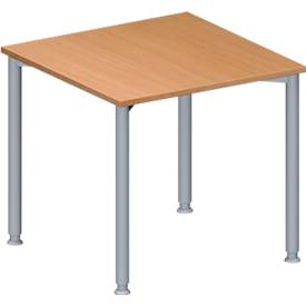 Schäfer Shop Genius Schäfer Shop  Genius Vergadertafel MODENA FLEX, in hoogte verstelbaar, vierkante vorm, 4-poot ronde buis, B 800 x D 800 mm, beukenpatroon