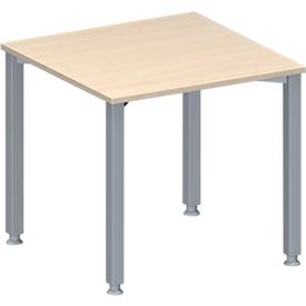 Schäfer Shop Genius Schäfer Shop  Genius Vergadertafel MODENA FLEX, in hoogte verstelbaar, vierkante vorm, 4-poot vierkante buis, B 800 x D 800 mm, esdoornpatroon