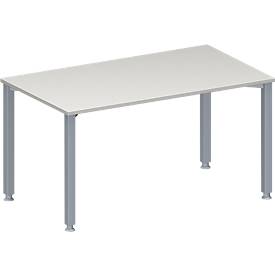 Schäfer Shop Genius Schäfer Shop  Genius Vergadertafel MODENA FLEX, in hoogte verstelbaar, rechthoekige vorm, 4-poot vierkante buis, B 1400 x D 800 mm, lichtgrijs