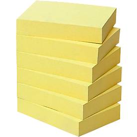 Post-it recycled notes , 100 vel, ft 38 x 51 mm, geel, pak van 6 blokken