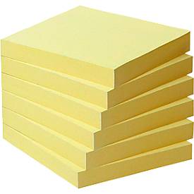 Post-it recycled notes , 100 vel, ft 76 x 76 mm, geel, pak van 6 blokken