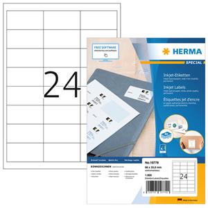 Etiket HERMA 10779 66x33.8mm wit 1920stuks