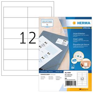 Etiket HERMA 10781 97x42.3mm wit 960stuks