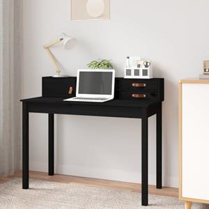 VidaXL Schreibtisch Schwarz 110x50x93 cm Massivholz Kiefer 