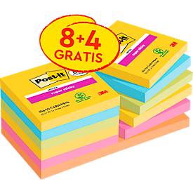 Post-It Super Sticky Notes Carnival, 90 vel, ft 76 x 76 mm, 8 + 4 GRATIS