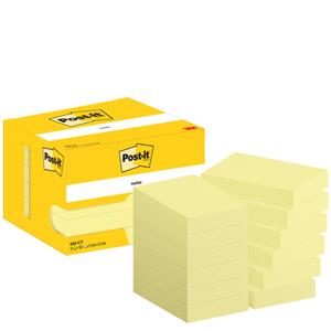 Post-It Zelfklevende memoblaadjes 656-CY 51 x 76 mm 100 Vellen per blok Geel Pak van 12