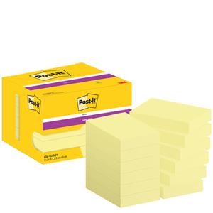 Post-It Super Sticky Notes 656-12SSCY 51 x 76 mm 90 Vellen per blok Geel Rechthoekig Effen Pak van 12