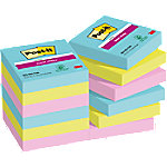 Post-It Super Sticky Notes 622-12SS-COS 47.6 x47.6 mm 90 Vellen per blok Groen, roze, turkoois Vierkant Effen Pak van 12