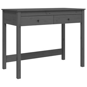 VidaXL Bureau Met Lades 100x50x78 Cm Massief Grenenhout Grijs