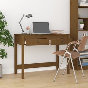 VidaXL Bureau Met Lades 100x50x78 Cm Massief Grenenhout Honingbruin