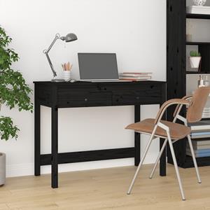 Vidaxl Schreibtisch Mit Schubladen Schwarz 100x50x78 Cm Massivholz