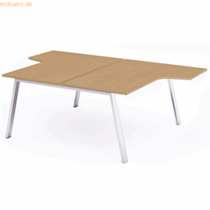 Rocada Mehrfacharbeitstisch Blanca L-Form BxTxH 160x163x240x73cm Geste