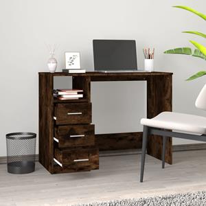 VidaXL Bureau Met Lades 102x50x76 Cm Bewerkt Hout Gerookt Eikenkleurig