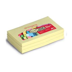 Massamarkt Pergamy Sticky Notes 100 Vel 7,6x12,7cm Geel Pak A 12 Stuks