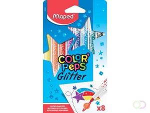 Maped viltstift Color'Peps Glitter, etui van 8 stuks in geassorteerde kleuren