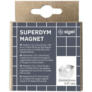 Sigel SuperDym-Magnet C10 Cube silber extra stark 20x10x20mm VE=4 Stüc
