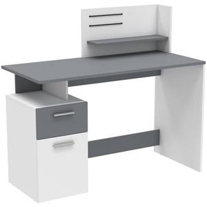 Demeyere Platon Bureau 1 Deur 1 Lade Wit En Grijs  121,5 X H 109,7 X D 55,1 Cm