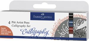 Faber Castell Tekenstift Faber-Castell Pitt Artist Pen kalligrafieset van 4st