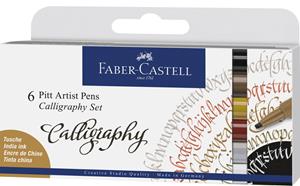 Faber Castell Tuschestift Pitt Artist Pen Calligraphy 6 Stück