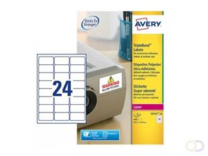 Avery Laseretiket  63,5X33,9Mm Wit 20 Vel 24 Etiketten Per Vel