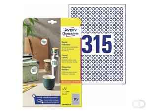 Avery Etiket  Ilk 10Mm Rond Np 25 Vel 315 Etiketten Per Vel Wit