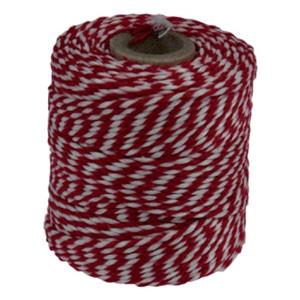 Muller Touw katoen 45meter 50gr rood/wit