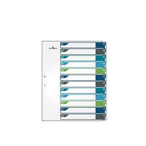 Durable Ordnerregister PP 1-12 farbige Taben beschriftbar A4+ hoch 245