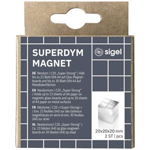 Sigel SuperDym-Magnet C20 Cube silber super stark 20x20x20mm VE=2 Stüc