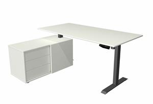 Kerkmann Bureau compleet Move 1, wit, memory functie, B180 x D80 /B102 x D50 cm