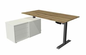 Kerkmann Bureau compleet Move 1, antraciet, memory functie, B180xD80/102xD50 cm