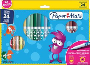 Paper Mate uitwasbare viltstift, blister van 24 stuks