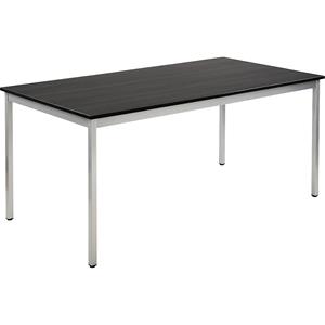 EUROKRAFTbasic Mehrzwecktisch, rechteckig, HxBxT 740 x 1600 x 800 mm, Platte Esche-Dekor dunkelgrau, Gestell weißaluminium