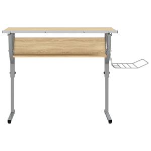 Vidaxl Basteltisch Sonoma Eiche & Grau 110x53x(58-87) Cm Holzwerkstoff