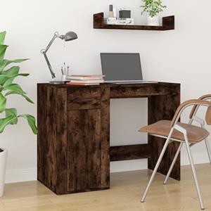 VidaXL Bureau Met Kast Bewerkt Hout Gerookt Eikenkleurig