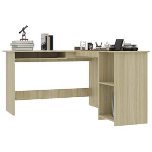 vidaXL Hoekbureau L-vormig 120x140x75cm bewerkt hout sonoma eikenkleur