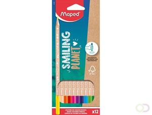 Maped Smiling Planet Colour Pencils box of 12 colours FSC wood