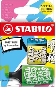 STABILO BOSS MINI Snooze One markeerstift, etui van 3 stuks: geel, groen en blauw