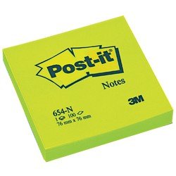 Post-it Memoblok 3M  654 76x76mm neon Groen