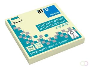 Info Notes Memoblok  antimicrobiëel 75x75mm geel | 12 stuks | 12 stuks