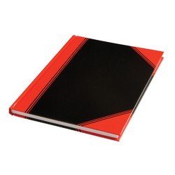 Office Notitieboek zwart/rood A5 lijn 70gr 96vel | 6 stuks | 6 stuks